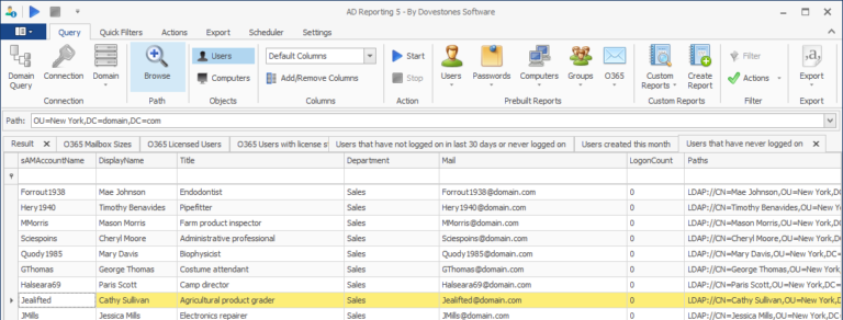 AD Reporting, Active Directory Reporting - Dovestones Software